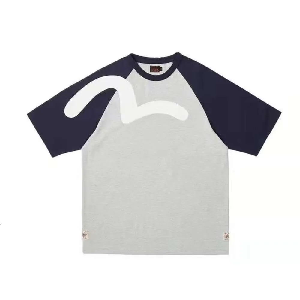 260G Pure Cotton Trendy Brand Small M Seagull Color Block PALAC Co Branded Lucky God Couple Loose Fitting Men And Women Short Sleeved T-Shirt 616456