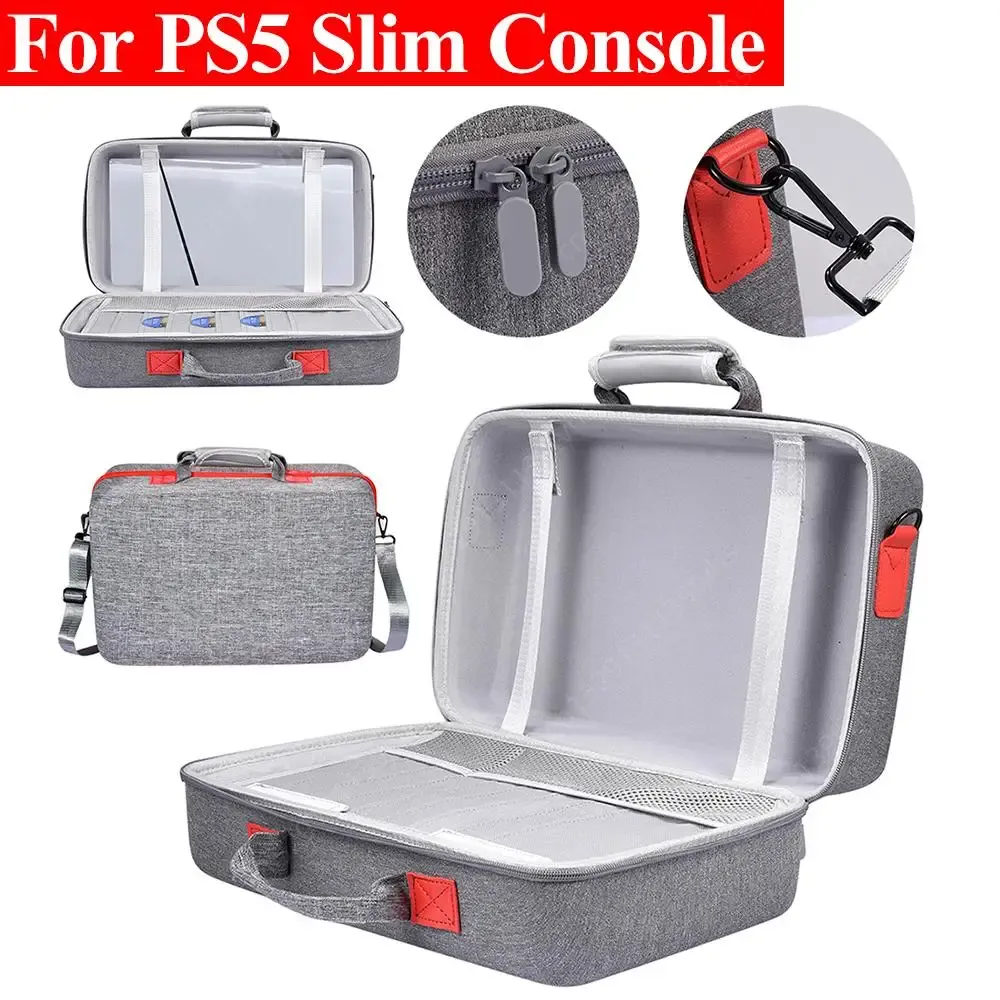Cases Handbag Shoulder Bag with Strap for PlayStation 5 Slim Disc and Digital Edition EVA Hard Carrying Case for PS5 Slim Console