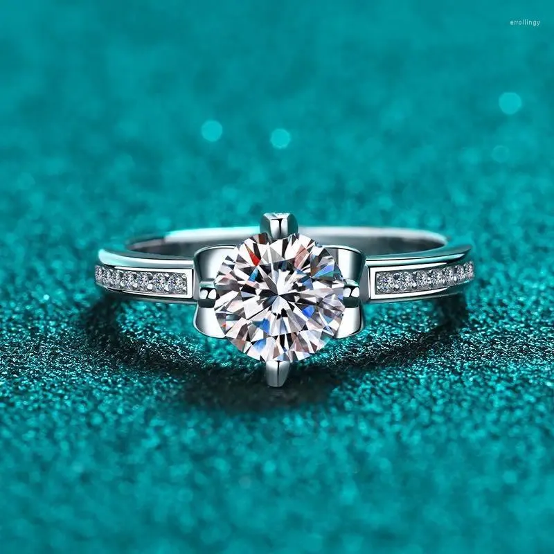 Pierścienie klastra luksusowy platyna 1 pierścionek z diamentem moissanite dla kobiet koronny pt950 moda biżuteria prezent urodzinowy kamień