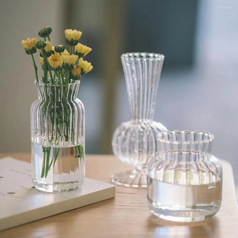 Vase Nordic Clear Glass Plant Blower Pot Decorative Table Terrarium Ardixt container Home Wedding Ornaments