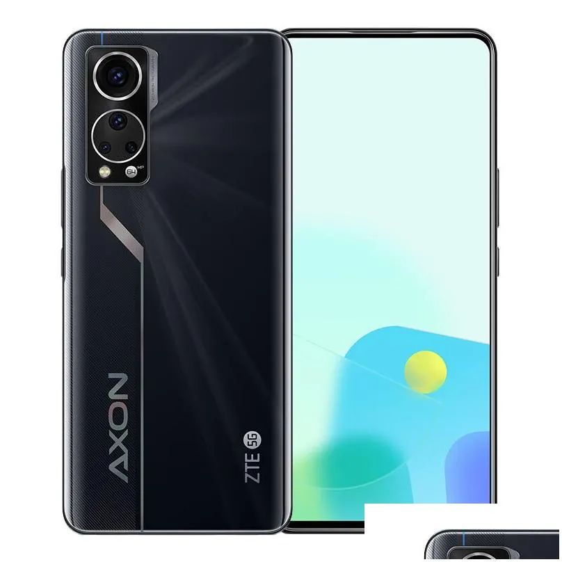 Original Xiaomi Zte Axon 30S 5G Téléphone mobile 12 Go RAM 256 Go Rom Snapdragon 870 64.0MP NFC 4200MAH Android 6.92 120Hz Oled Fl Sn Fing Dhder