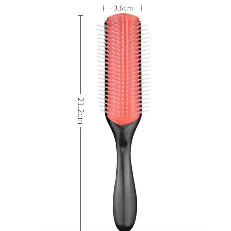 9-rader Detangling Hair Brush Denman Detangler Hairbrush Scalp Massager Rakt Curly Wet Hair Comb