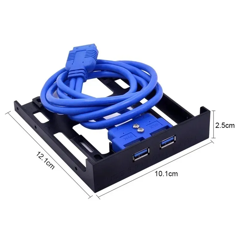 new 2024 USB 30 Front Panel Hub Expansion Bay Adapter for PC Desktop 35 Inch Floppy Bay Plastic Bracket with 2 Port 20 Pin Slotfor PC for