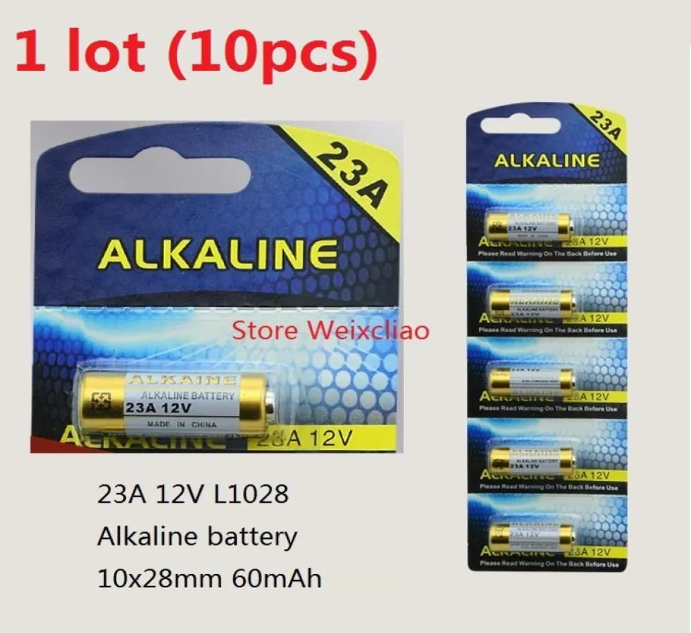 10PCS 1ロット23A 12V 23A12V 12V23A L1028ドライアルカリバッテリー12ボルトバッテリーカード4057017