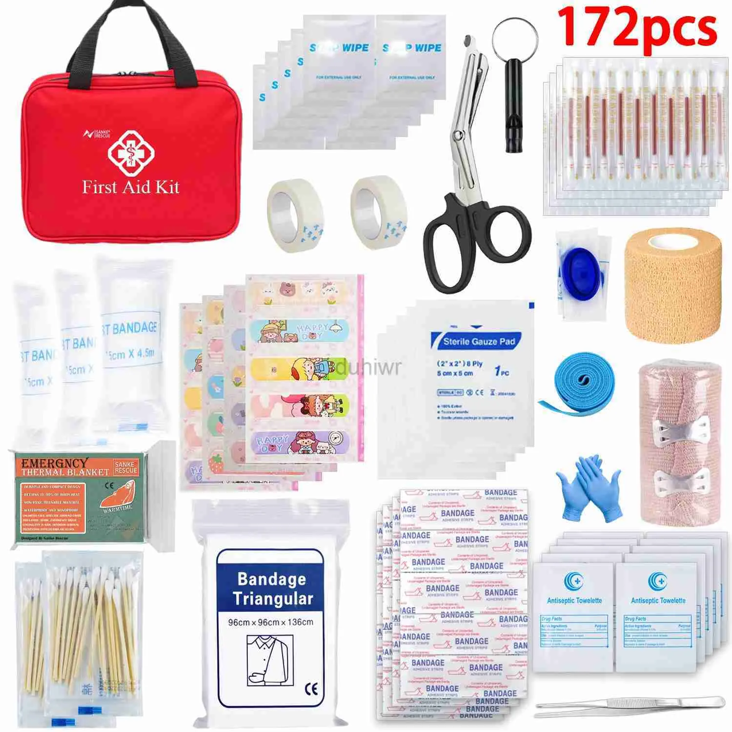 First Aid Supply First Aid Kit 26-401 Piece All-Purpose Tactical Emergency Kit in the Car Military Acessory Survival Kits Camping Medical Bag D240419