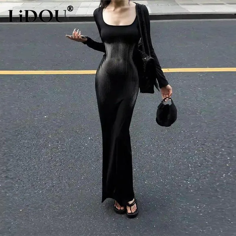 Casual Dresses Spring Autumn Square Collar Sexy... From Join3, $44.81 |  DHgate.Com