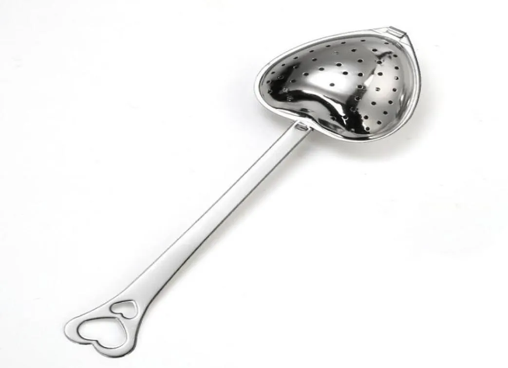 2021 High Quality Designer Heart Shape Stainless Steel Tea Infuser Spoon Strainer Steeper Handle Shower Tea Strainer Tool2334551