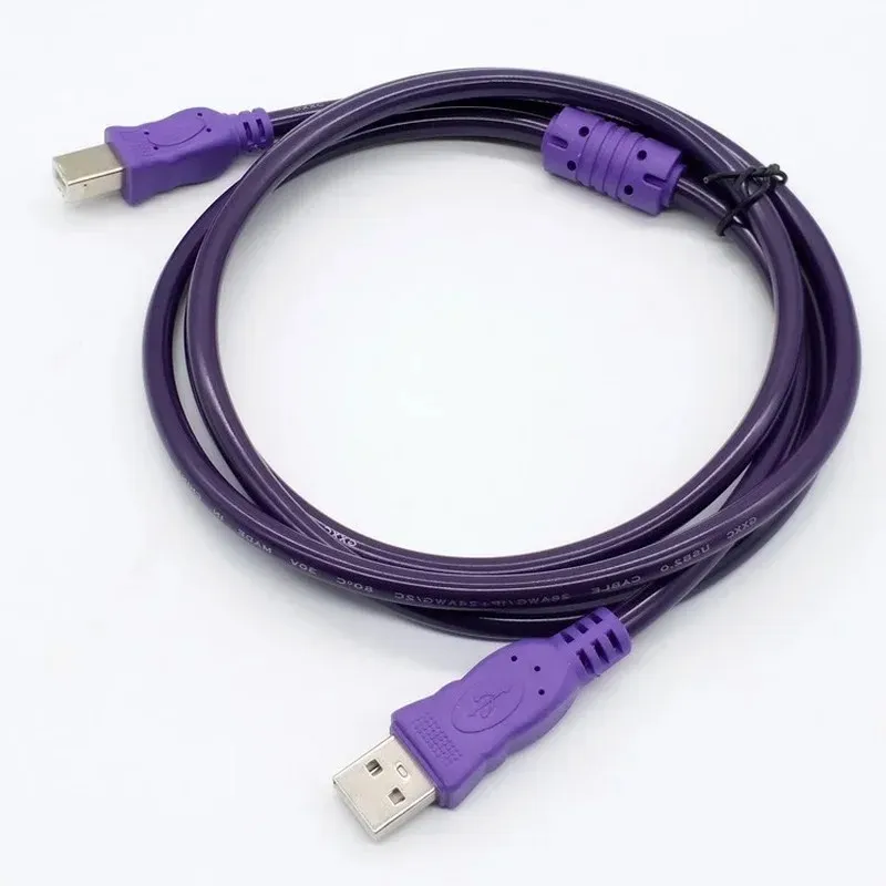 USB 2.0 طابعة كابل الطابعة من الذكور من النوع B من الذكور التدريع درع عالي السرعة الشفافة الأرجواني 1.5/3/5/10M