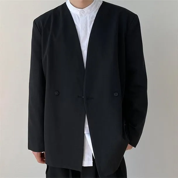 New Men Business Work Blazer Jacket Loose Fit Casual Party Coat Blazer Tops