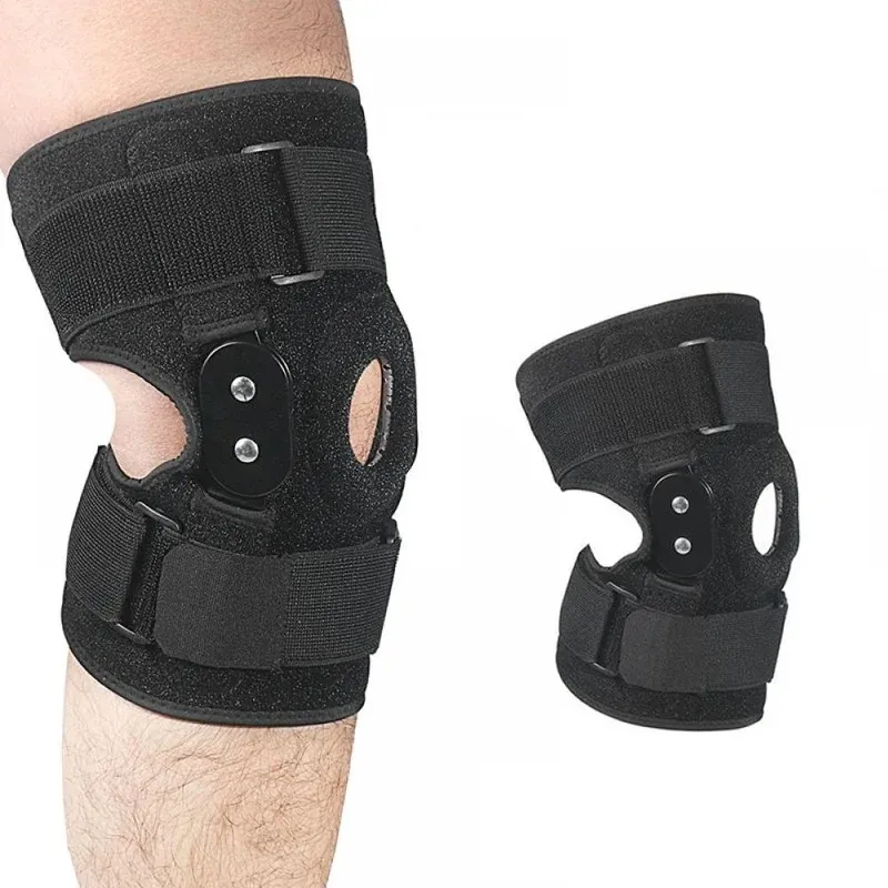 Hinged Knee Brace Adjustable Knee Support with Side Stabilizers of Locking Dials for Knee Pain Arthritis Meniscus Tear