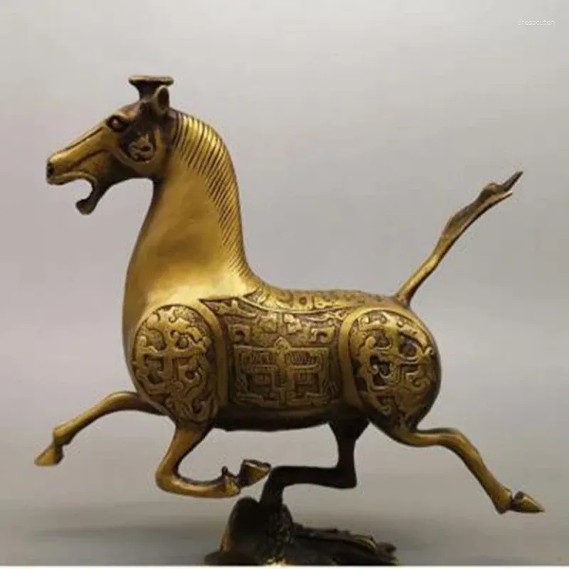 Decorative Figurines Copper Statue Wholesale Of Pure Horse Flying Swallow Twelve Zodiac Horses Ornaments Living Room Brass Ornamen