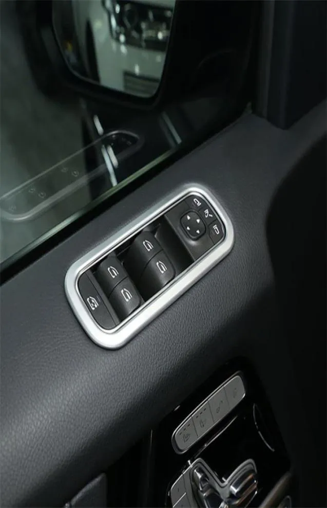 Botões de elevação de vidro da janela do carro Encontros decorativos para Mercedes Benz G Classe G63 2019 2020 Acessórios de interiores4544013