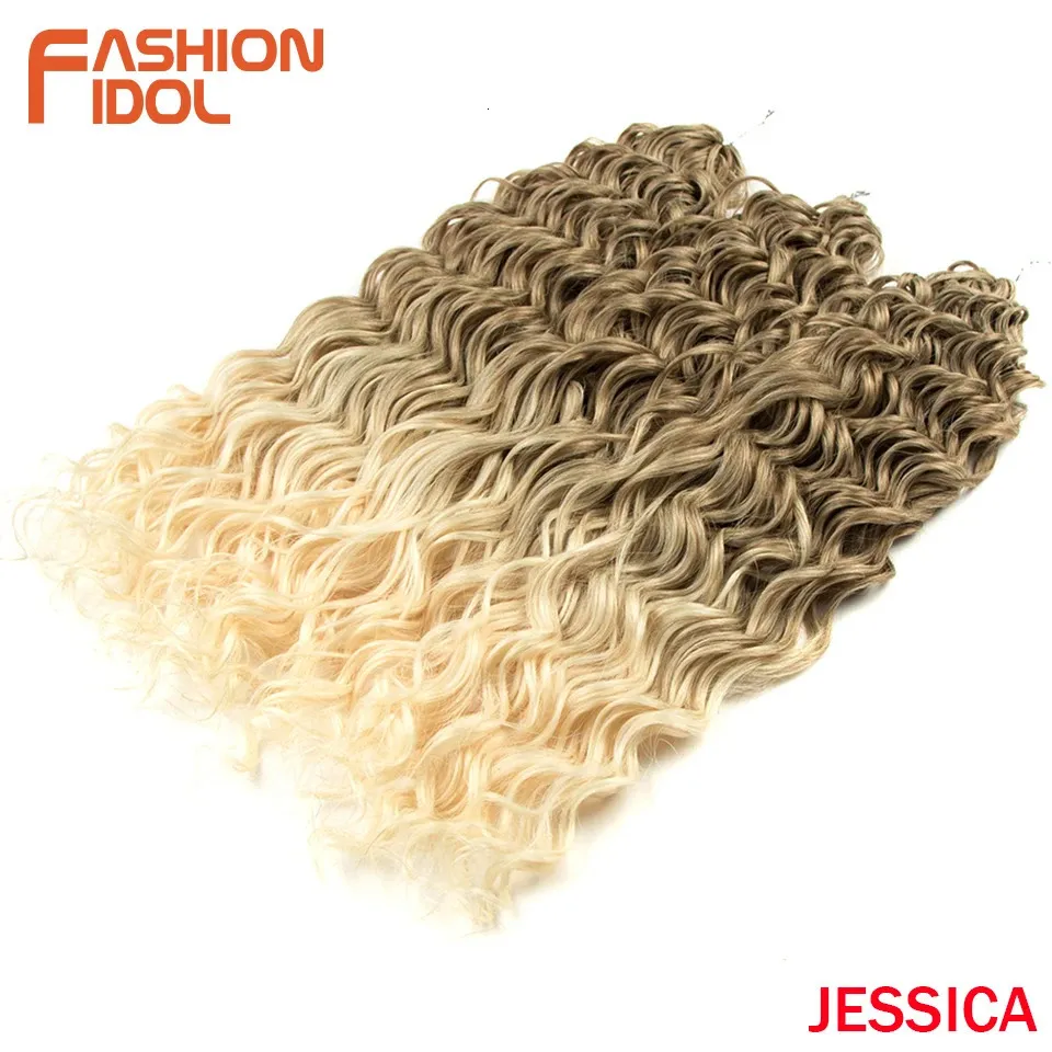 Jessica Hair Deep Wavy Twist Crochet Synthetic Curly Braids High Temperature Fiber Braiding s 240410