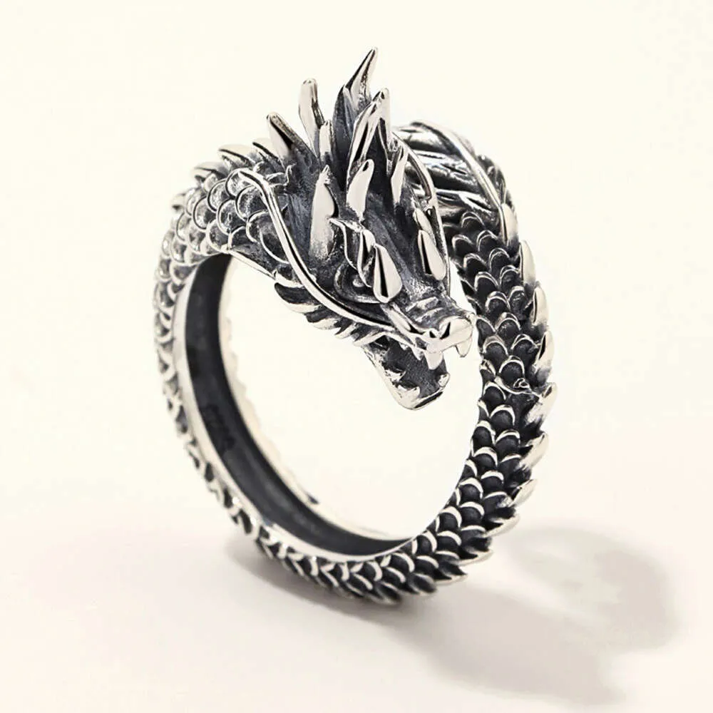 Modepersonlighet Tyrannosaurus Rex Ring Mens Korean Fashion Thai Silver Zodiac öppningssmycken