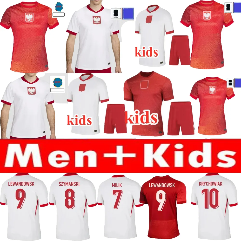 2024 2025 Nya Polens Lewandowski Vattentäta och tårbeständiga fotbollströjor Polonia 23 24 Krychowiak Grosicki Milik Zalewski Szymanski Polish Men Kids Kit