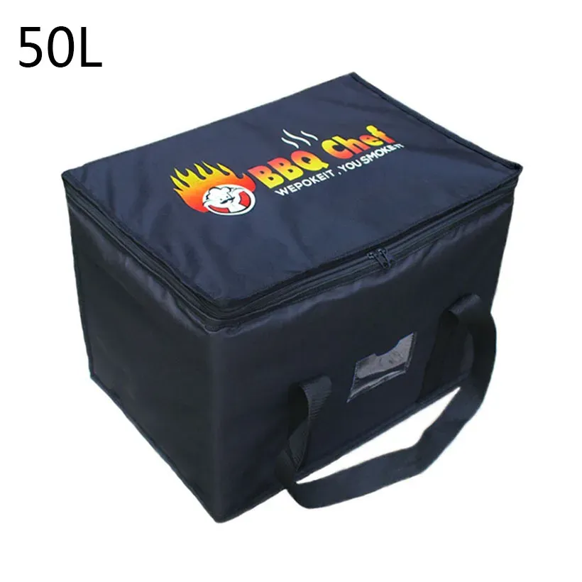 Bags 50L Extra Large Cooler Bag Car Ice Pack Insulated Thermal Lunch Pizza Bag Fresh Food Delivery Container Refrigerator Bag