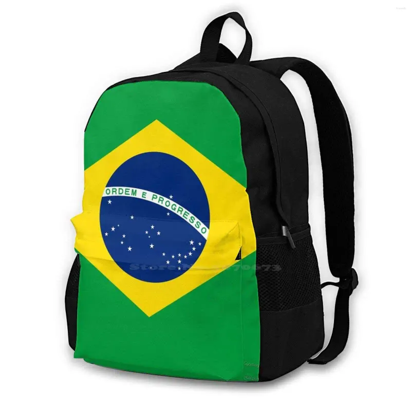 Sac à dos brésilien brésilien drapeau national sac à dos pour les adolescents scolaires filles sacs de voyage brazil brasil e aval progresso sele ?? o brasileira de