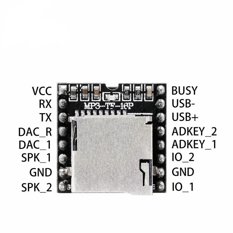 2024 TF CARD U DISK MINI MP3 DFPLAYERモジュール、オーディオ音声モジュールボード、デコードmp3、wav、wma's、