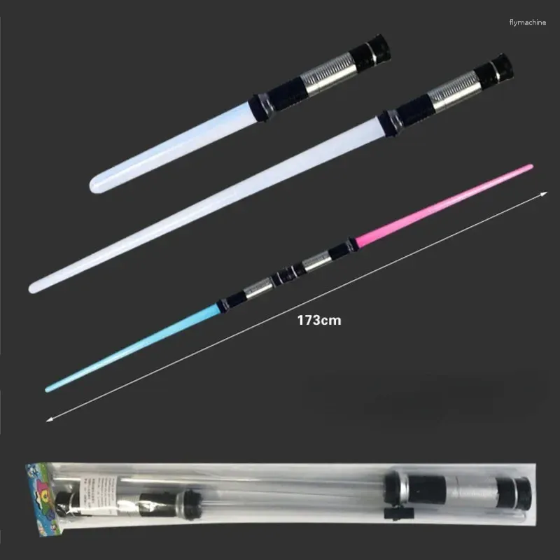 Украшение вечеринки 2pcs мигание световых лазерных лазерных лазерных игрушек с двойным мечами, изменяющим цвет 2 в 1 инструмент светодиодной палочки