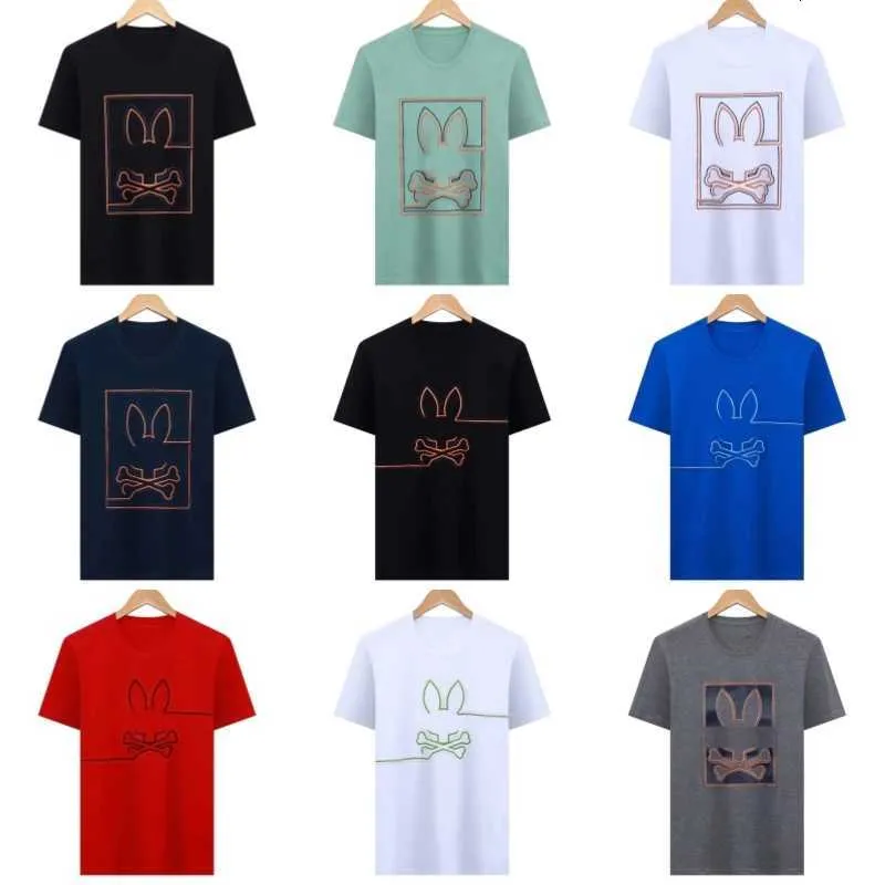 Psychologiczne koszulki króliczki projektant Męsak T-shirt moda USA High Street krótkie rękaw Psyco Rabbit Clothing Streetwear 0b0k