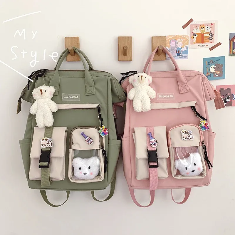 Sacs 2021 Kawaii Sac à dos imperméable Femmes Multipocket High School Sacs pour adolescente Backpack Preppy Sac à dos Polvaleur Rucksack