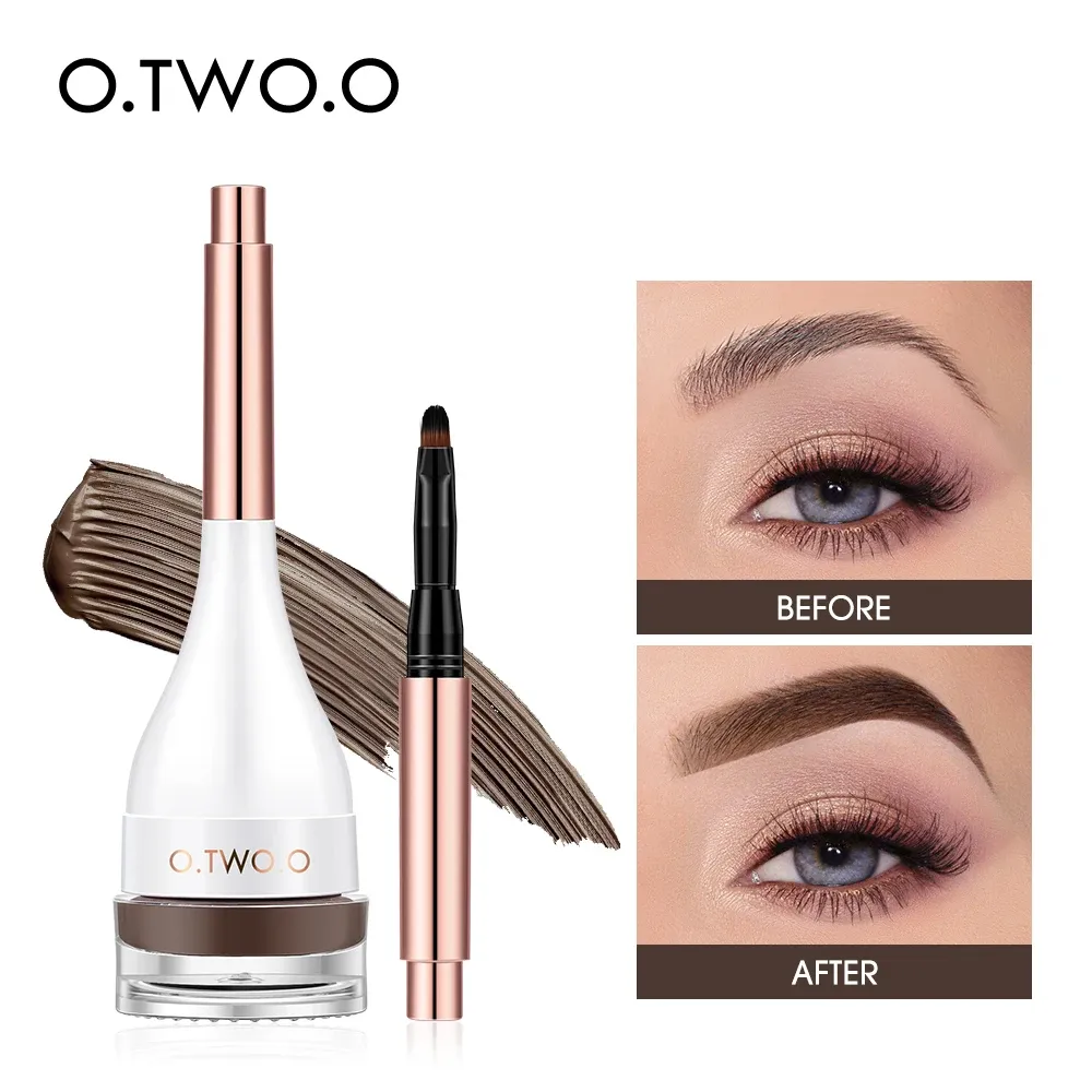 Enhancers O.TWO.O Eyebrow Pomade Brow Mascara Natural Waterproof Long Lasting Creamy Texture 4 Colors Tinted Sculpted Brow Gel with Brush