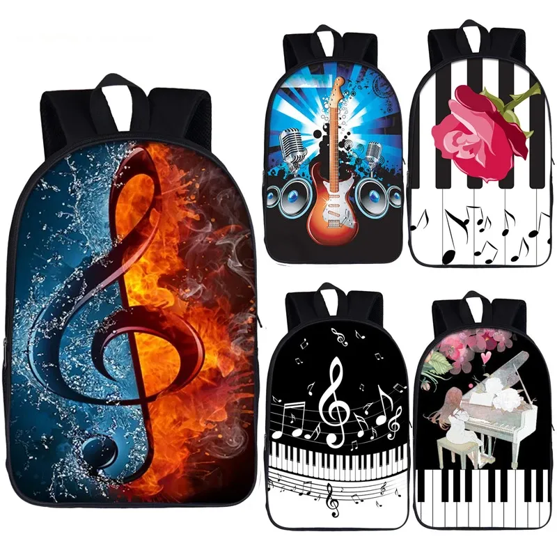 Taschen Musik Notiz Rucksack Daypack Gitarre / Klavier Daypack Frauen Männer Rucksack Kinder Schultaschen für Teenager Jungen Mädchen Buch Tasche Geschenk