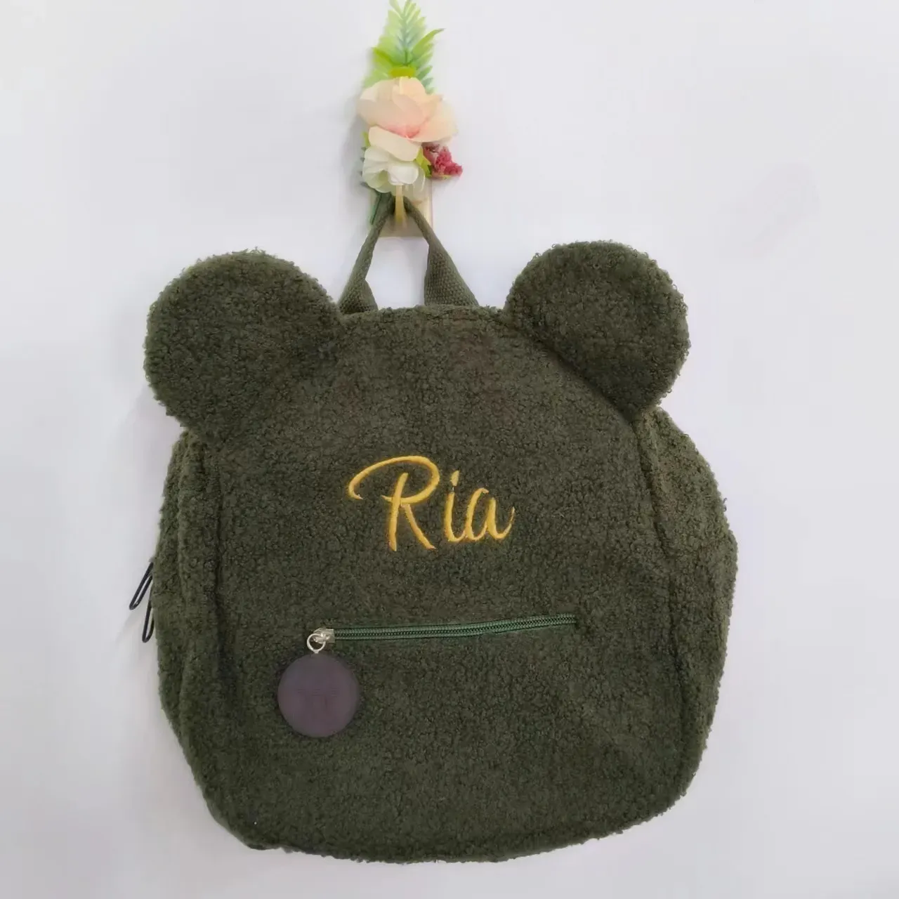 Plecaki niestandardowe hafty dla dzieci słodkie plecak niedźwiedzi, plecak maluch, chłopcy dziewcząt w przedszkolu w wieku szkolnym z nazwą unikalna torba na prezent dla dzieci