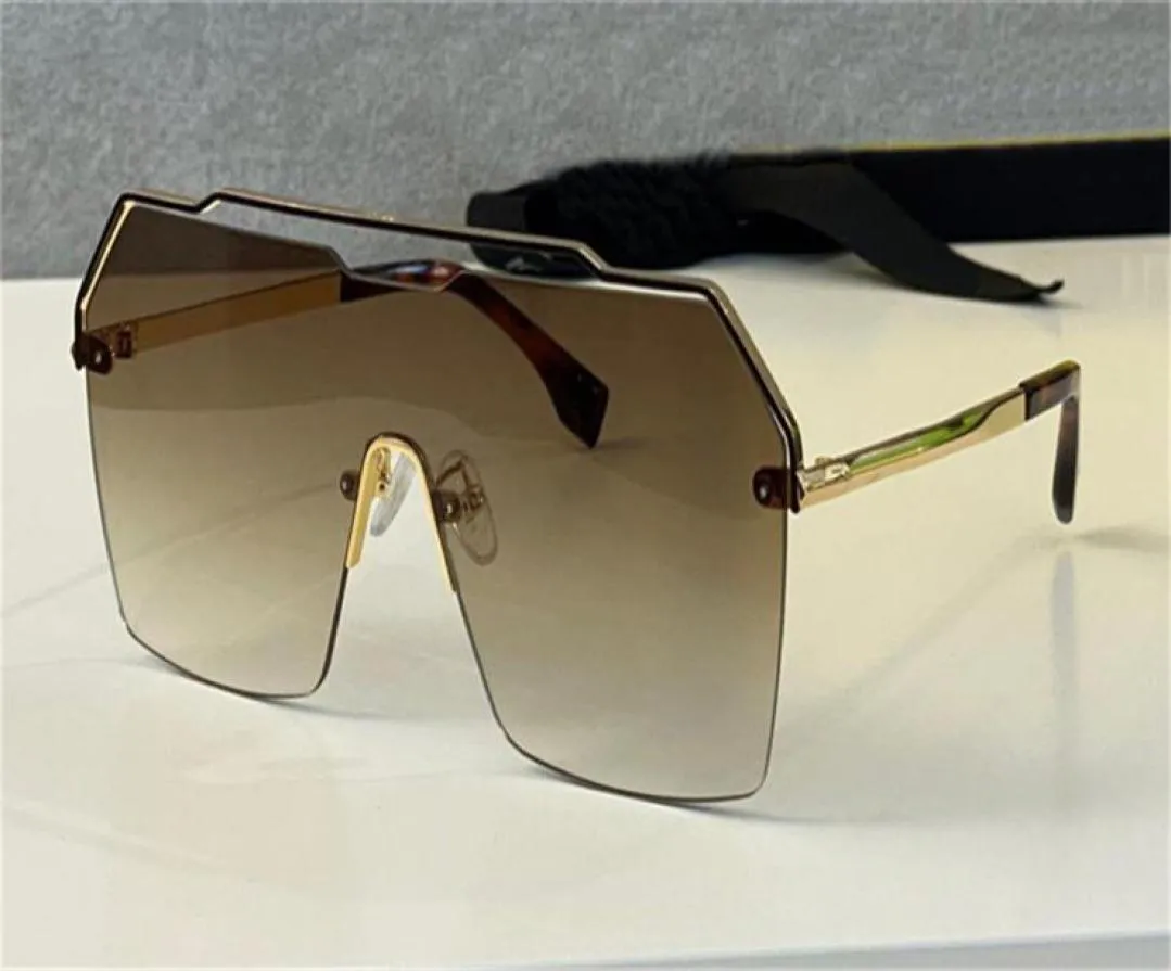 新しいファッションデザインサングラス00381スクエアメタルハーフフレームシールドレンズ寛大で人気のあるスタイルの屋外UV400保護GLASSE5853356