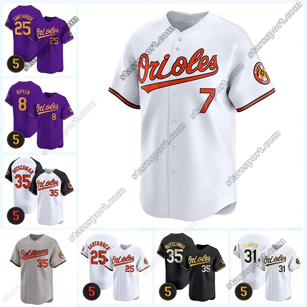 35 Adley Rutschman Jackson Holliday 2024 Orioles Jersey Gunnar Henderson 5 Robinson Patch Cal Ripken Jr. Bautista Corbin Burnes Santander Mullins Mountcastle