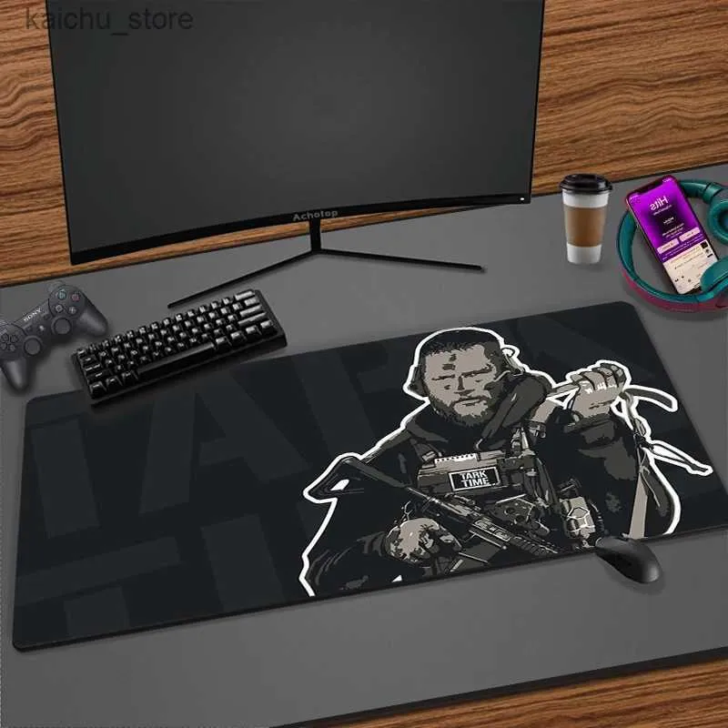 Mauspads Handgelenk ruhen Gaming Computer Maus-Pad großer Flucht aus der Tarkov Maus Matte Big Desk Matte Nicht-Schlupf-Gummi-Basis-Mousepad für Laptop-PC-Spiel Gamer Y240419