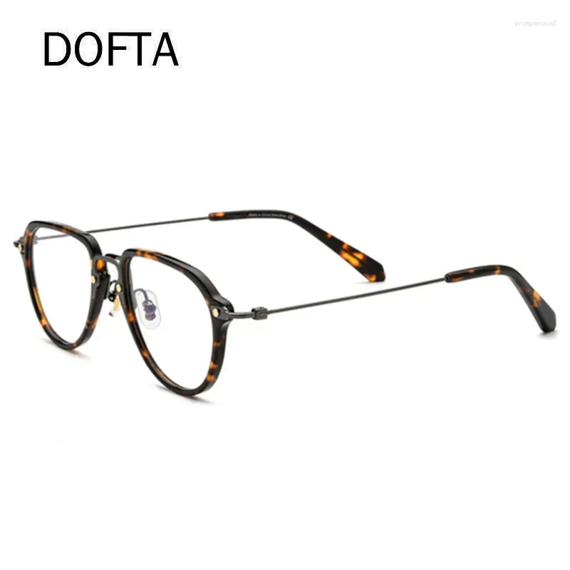 Óculos de sol Quadrões de vidros de titânio de acetato dofta Men Vintage Operações de tamanho piloto de grandes dimensões Óculos de prescrição piloto Mulheres espetáculos Eyewear 5519