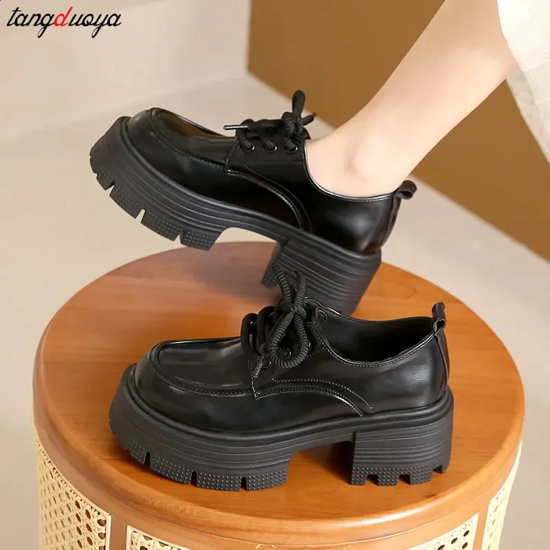 Lace Up Derby Shoes Women's Platform Platform Shoes Women