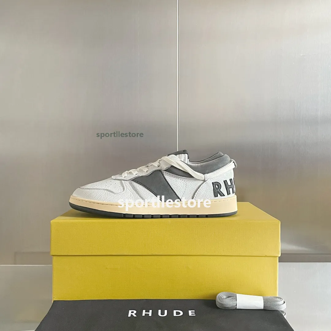 【関税込み】Rhecess Low Sneakers - Rhude - Leather - White/G RHECESS-LOW – R H U D E