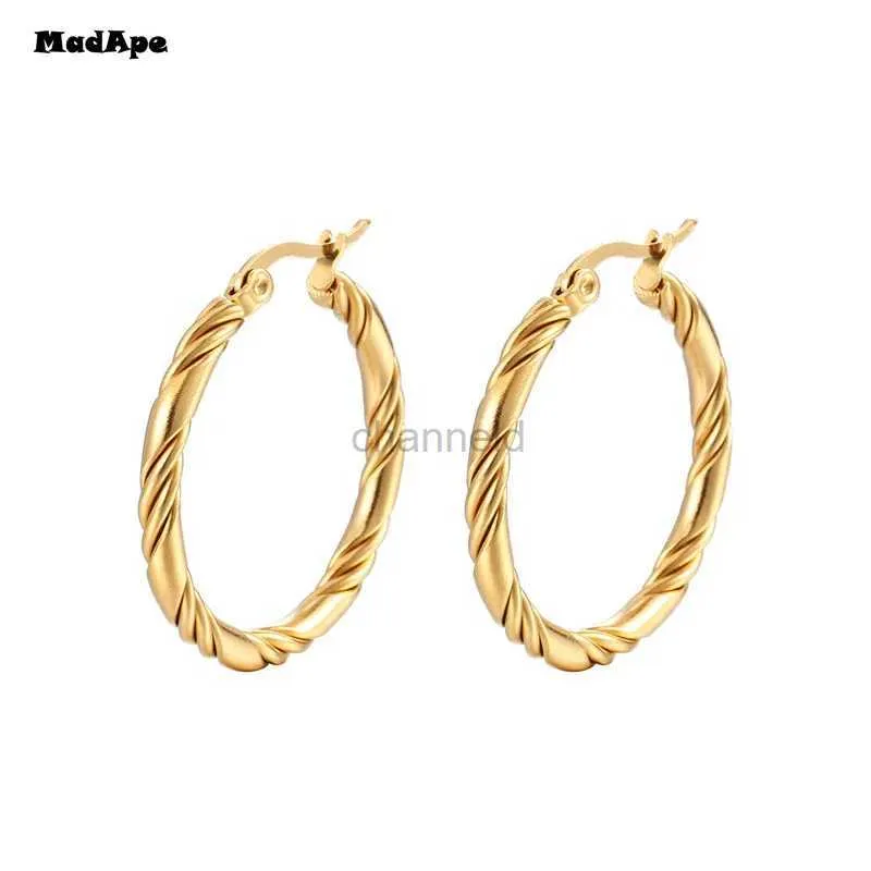 Otros aretes de metal de color dorado exagerado de la moda para mujeres Geométricas Twisted Vintage Hoop Engenerados Regalos de joyería 240419
