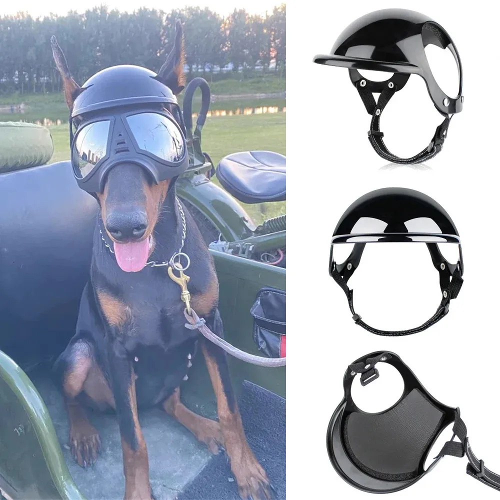 Cool Pet Dog Safety Helmet for Small Medium Dogs French Bulldog Doberman Pinscher Adjustable Motorcycle Helmets Pet Accessories 240418