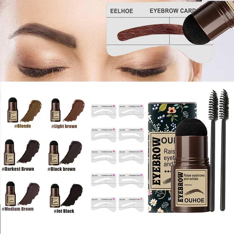 Enhancers Eyebrow Stamp Stencil Tint Cosmetics Professional Makeup Brow Lift Eyebrow Enhancers One Step Eyebrow Powder Stamp Shaping Kit