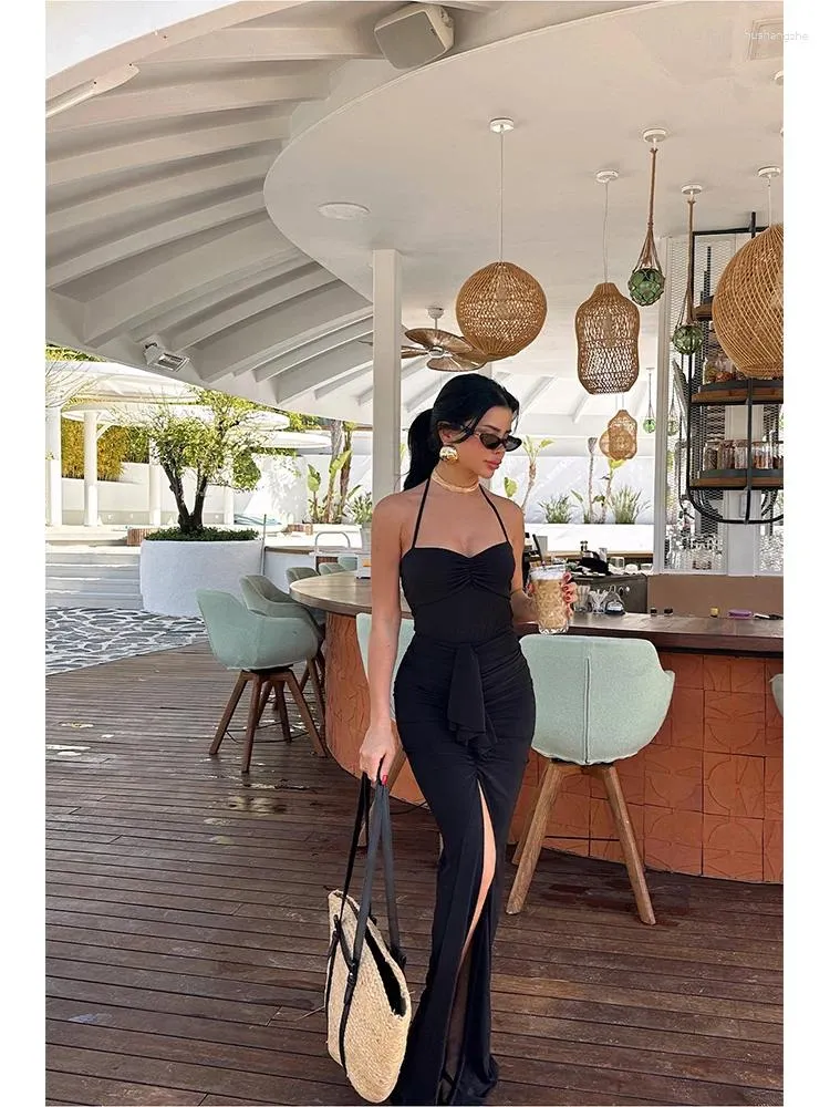 aesthetic dresses casual GPPZM Chiffon Aesthetic Floral Loose Casual Summer Light Dress Fashion Midi Tunics Women's Dresses Elegant Blue Vintage (Color : black-Colorful terrazzo3, Size : M code): Buy Online at Best Price in UAE -