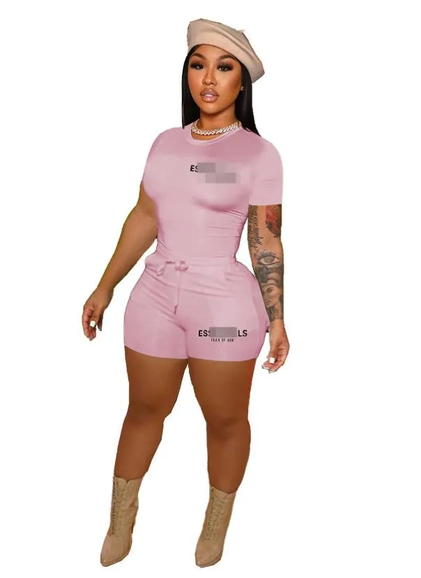 new Womens Designer Clothing Tracksuits Summer Sports Outfits 2 Piece Pants Set Letter Printed Short Sleeve T Shirt And Shorts Suit