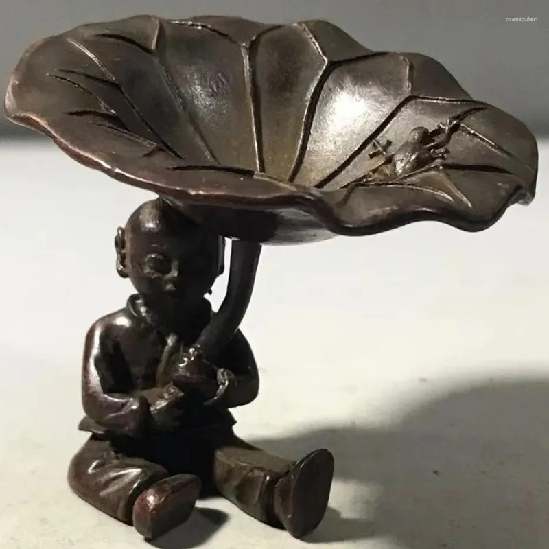 Figurines décoratives faisant des feuilles de lotus en cuivre solide