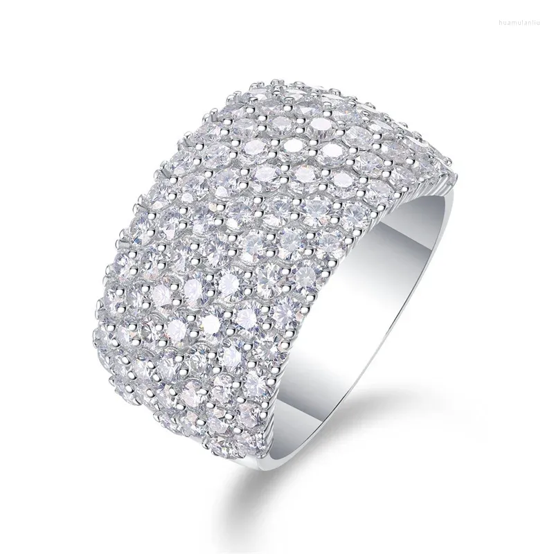 Cluster Rings R13688 Lefei Fashion Luxury Trendy Fine Classic Moissanite Design Wide Arc Ring For Charms Women S925 Silver Jewelry Party