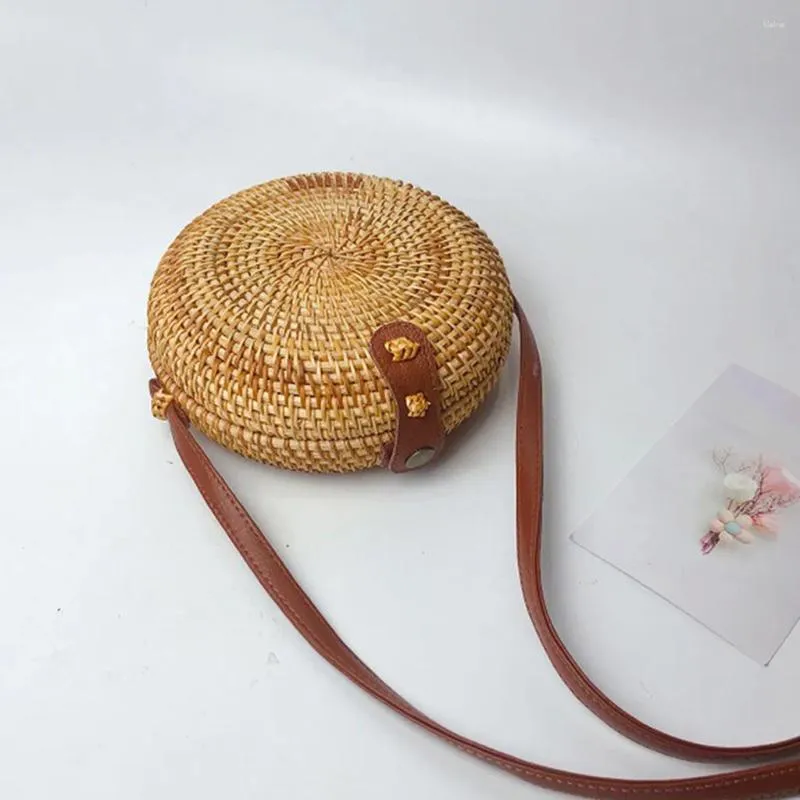 Bag Fashion Women Spalla Circle intrecciata a mano Bali Round Retro Rattan Straw Beach Crossbody Bolsas Femininas 2024 #S