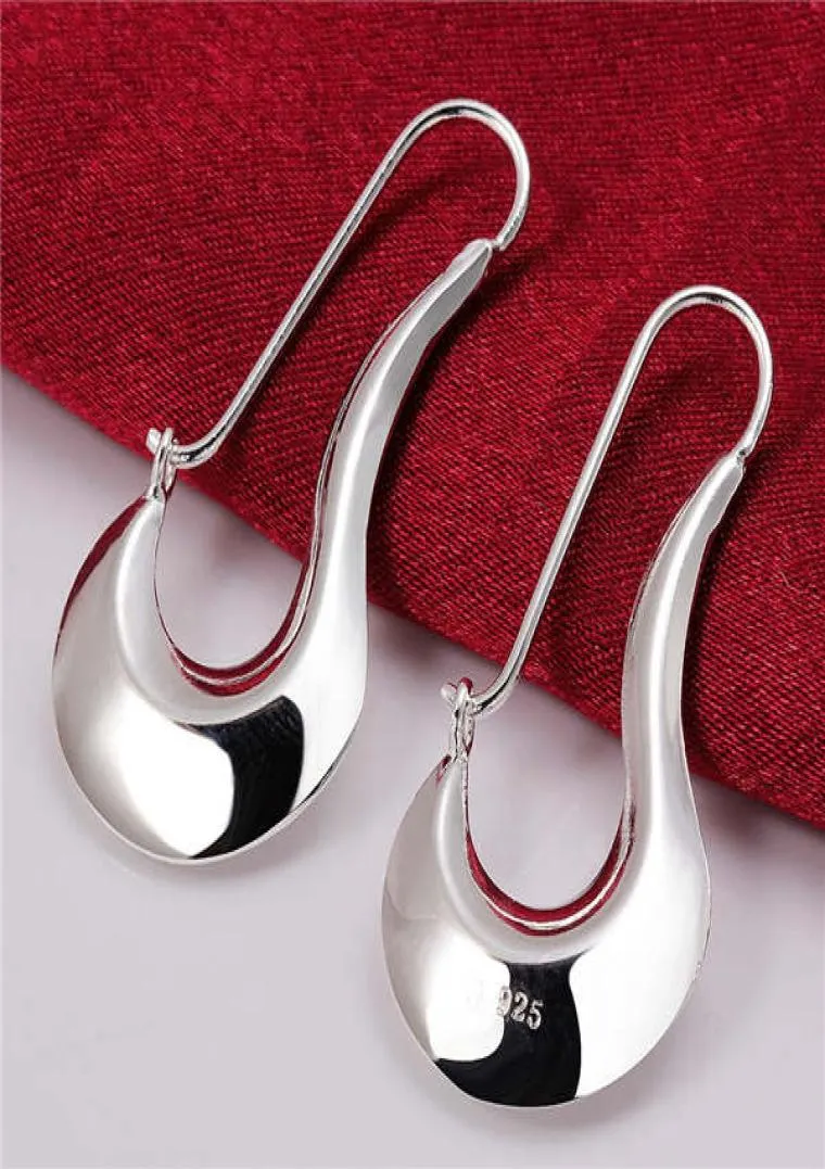 women039s Flat belly sterling silver plated earrings size 44CM22CM DMSE338 gift 925 silver Plate earring Dangle Chand6833012