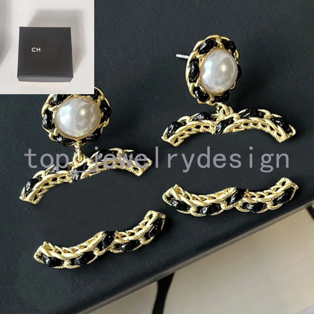 925 Silver Earrings Designer Earring Stud Classic Design Brand Letter Women Stainless Steel Pearl Diamond Earring Wedding Party Jewelry Gift Eardrop with Box