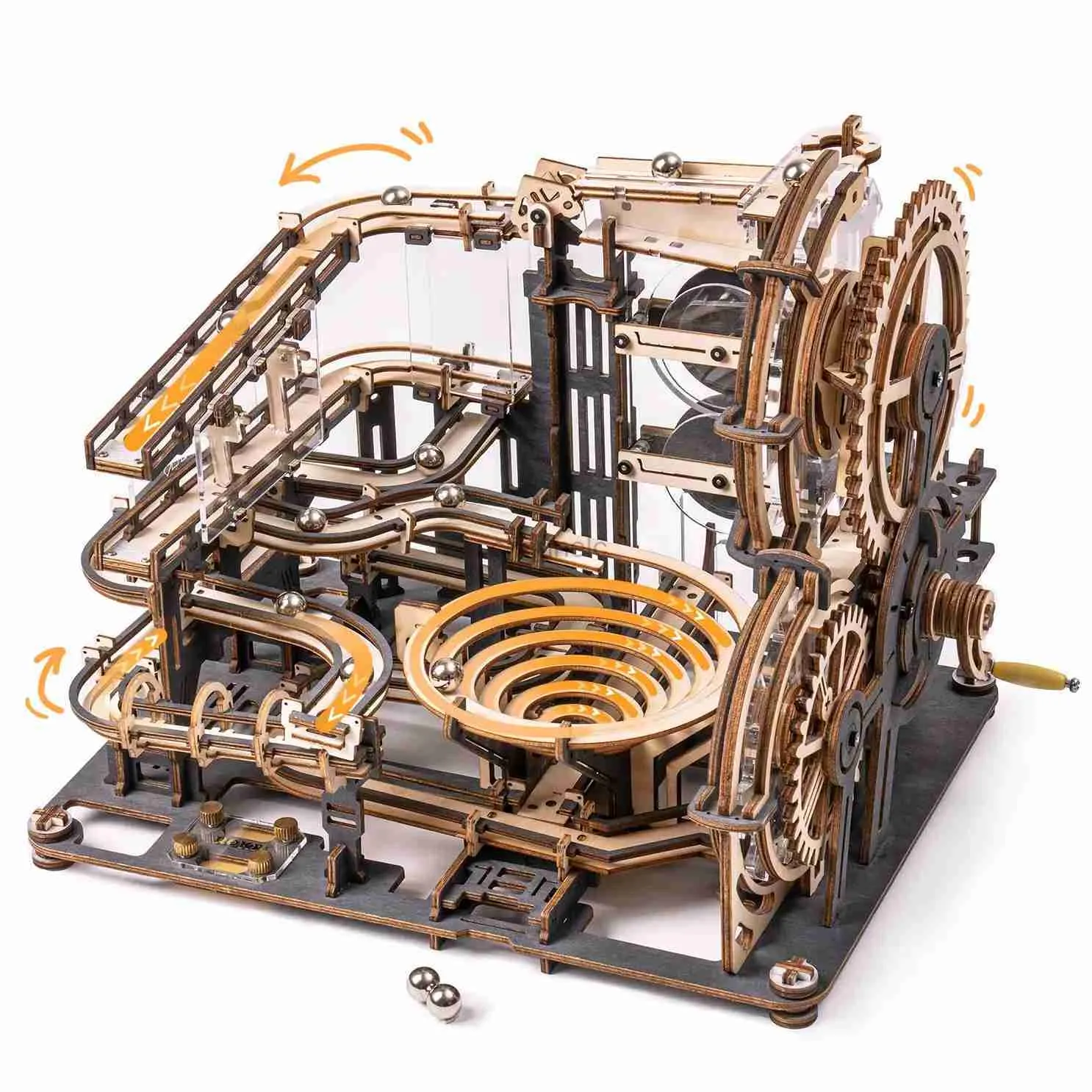 3D Puzzles Robotime Rokr Marble Night City 3D Wooden Puzzle Games Assembly Waterwheel Model Toys for Kids Presente de aniversário 240419