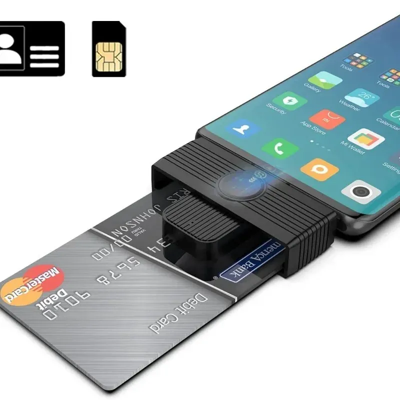 USB Type C Smart Card Reader Memory ID Bank EMV Electronic DNie DNI Citizen Sim Cloner Connector Adapter för Mac OS, Windows