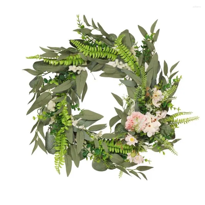 Decorative Flowers Artificial Wreath Door Hanging Pendant Mother Day Decoration For Front Wall Window Farmhouse