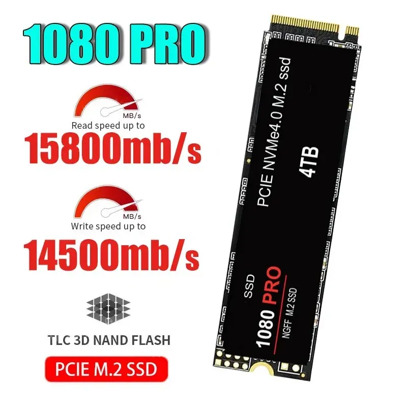 Kaarten Nieuwe originele SSD 1080 Pro 4TB NVME M.2 2280 Solid State Drive Hard Drive PCIE 4.0 2TB 1 TB voor PS5 Laptop PC Desktop laptop