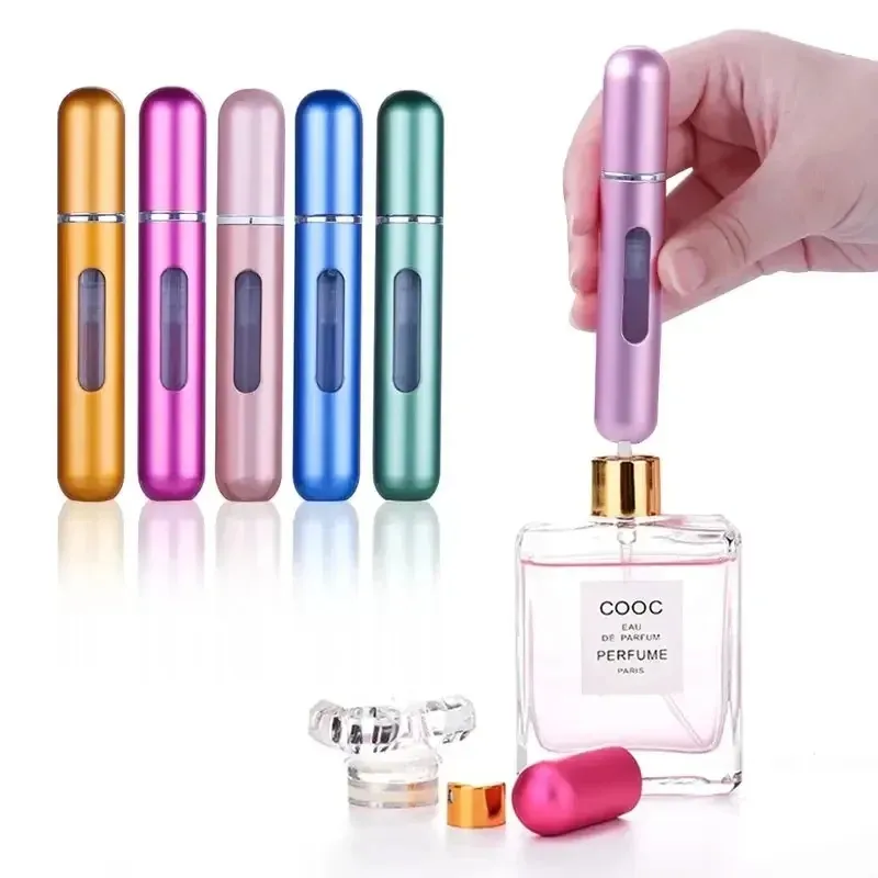 5ml Bottom Fill Perfume Refillable Bottle Liquid Container for Cosmetics Spray Bottle Dispenser Press Head Portable Travel