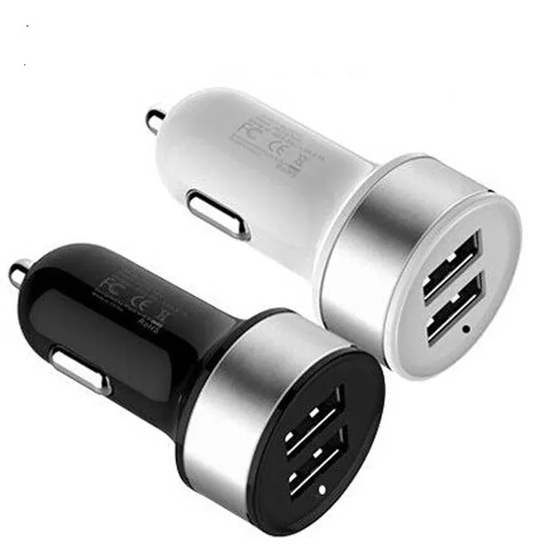 2024 Mini Metal Car Charger Dual USB Car Phone Charger QC 3.0 QC 2.0 Quick Charger 3.0 Charcer-Charge Charging for Xiaomi Mi 10 Pro Car